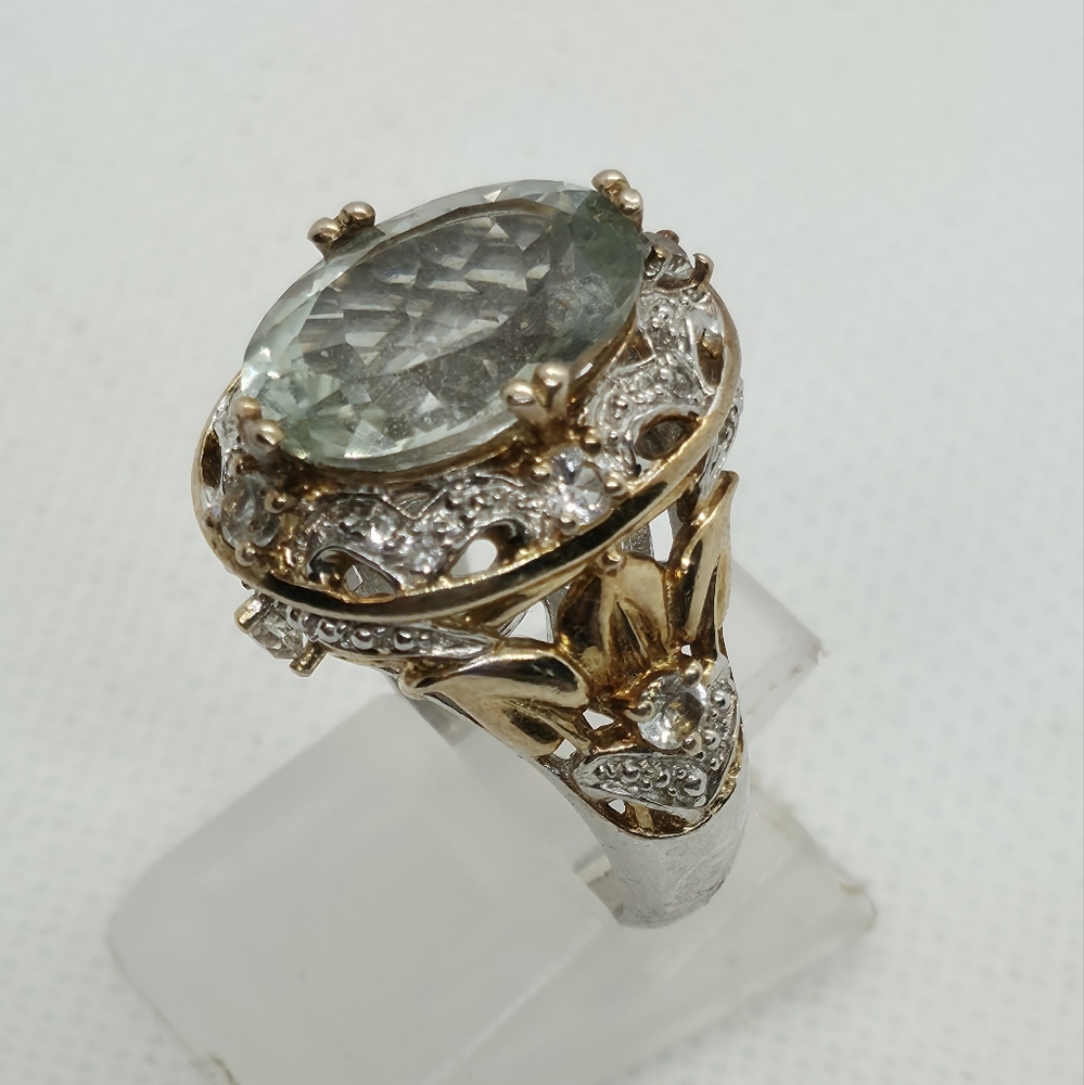 Like New Spectacular Rare Estate Victoria Wieck Genuine Prasiolite Ring - Picture 7 of 15